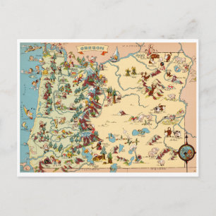 Postale Carte Vintage Oregon Funny