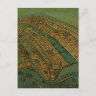 Postale Carte vintage Pictorial d'Amsterdam (1538)