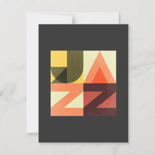 Postale Carte vintage Retro les années 50 Jazz Music Typog