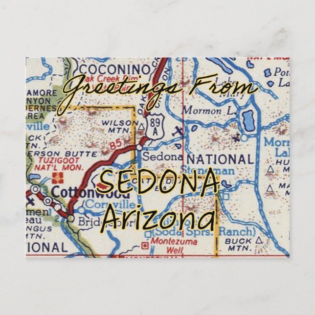 Postale Carte Vintage Sedona AZ (Devant)