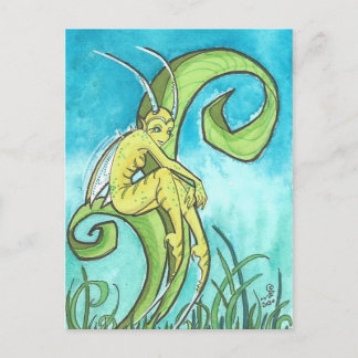 Postale Cartoon Grasshopper Fairy Imaginaire Art Carte pos