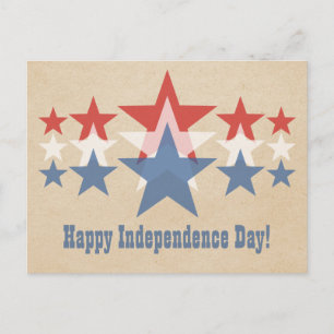 Postale Cascade rouge, blanc et bleu Star 4 juillet Carte