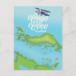 Postale Cayo Coco Cuba carte de style vintage.