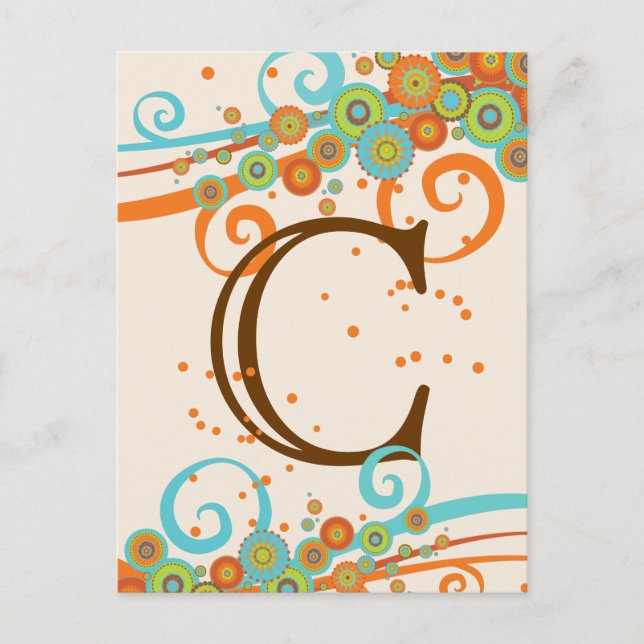 Postale Célébration Retro Swirl Faites votre propre carte  (Devant)