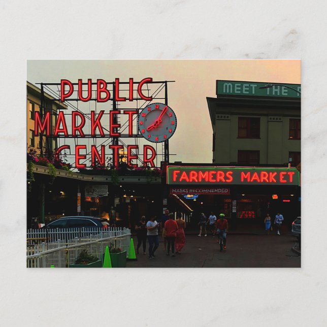 Postale Centre du marché public de Seattle No 1 Carte post (Devant)
