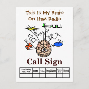 Postale Cerveau amusant sur la carte QSL radio jambon