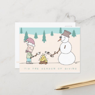 Postale 'C'est la saison de donner la carte de vacances