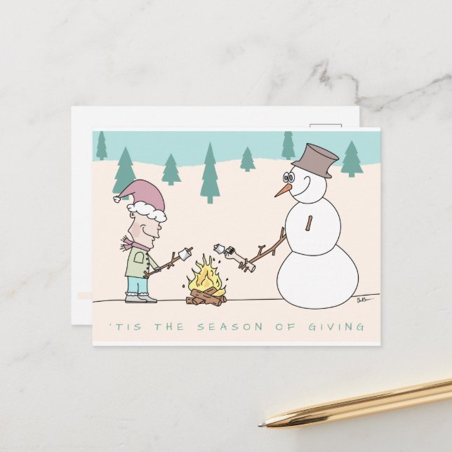 Postale 'C'est la saison de donner la carte de vacances (Devant/Arrière en situation)