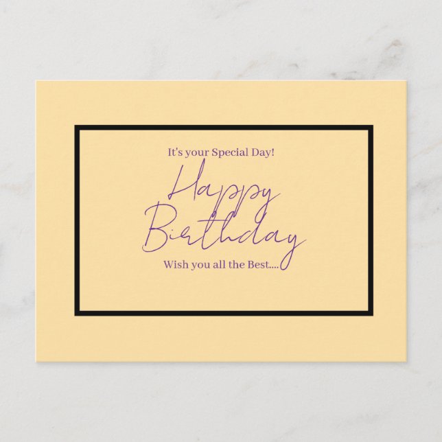 Postale C'est ton jour spécial – Carte d'anniversaire (Devant)