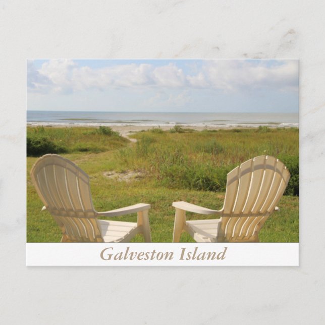 Postale Chaises de plage sur l'île de Galveston Carte post (Devant)