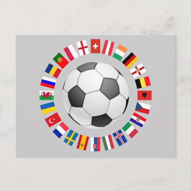 Postale Championnat d'Europe de football de football Carte (Devant)