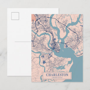 Postale Charleston États-Unis Breezy City Carte Voyage