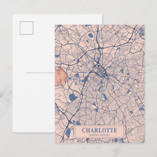 Postale Charlotte Caroline du Nord Carte de voyage de la v