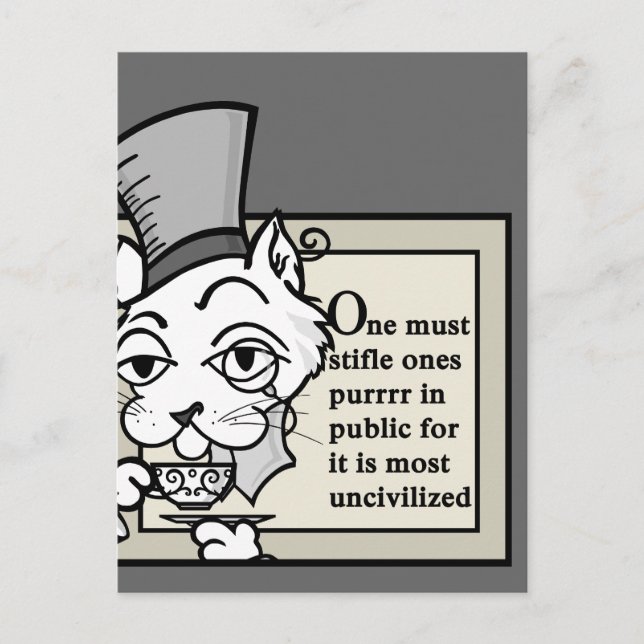 POSTALE CHAT DE STYLE DE DESSIN AMUSANT AVEC CARTE POSTCAR (Devant)