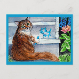 Postale Chat signe hobo, gentille dame vit ici carte posta