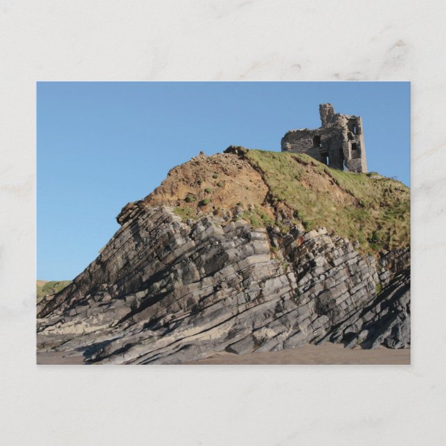 Postale château de ballybunion sur la falaise carte postal (Devant)
