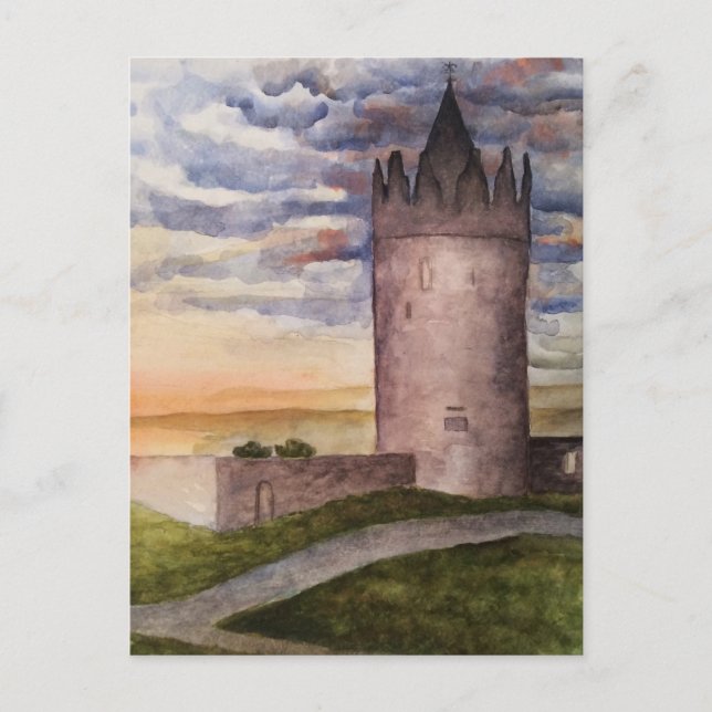 Postale Château irlandais et aquarelle paysage Carte posta (Devant)