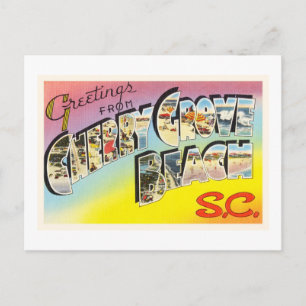 Postale Cherry Grove Beach Caroline du Sud SC Vieux carte 