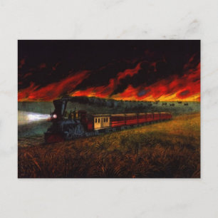 Postale Cheval de fer sur Prairie ~ CARTE POSTCARD Train d