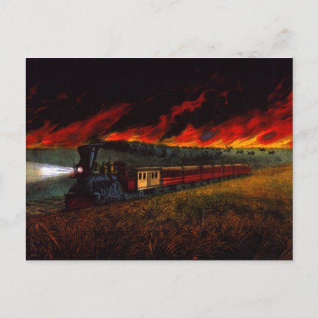 Postale Cheval de fer sur Prairie ~ CARTE POSTCARD Train d (Devant)