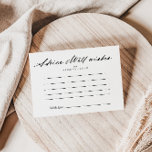 Postale Chic Calligraphie Elégante carte de conseil de mar<br><div class="desc">Cette calligraphie chic et élégante carte de conseil de mariage est parfaite pour un mariage rustique. Le design sobre et élégant présente une typographie de script classique et sophistiquée en noir et blanc. Modifier le libellé pour convenir à tout événement de vie. Ces cartes sont parfaites pour un mariage, une...</div>