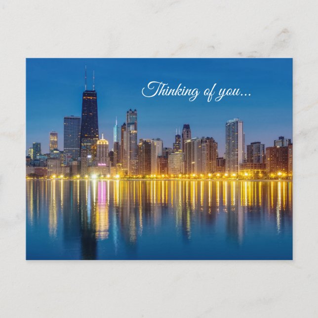 Postale Chicago Dawn Cityscape Penser De Vous Carte Postal (Devant)