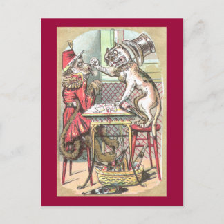Postale Chien-tête de carte de singe dit Bulldog