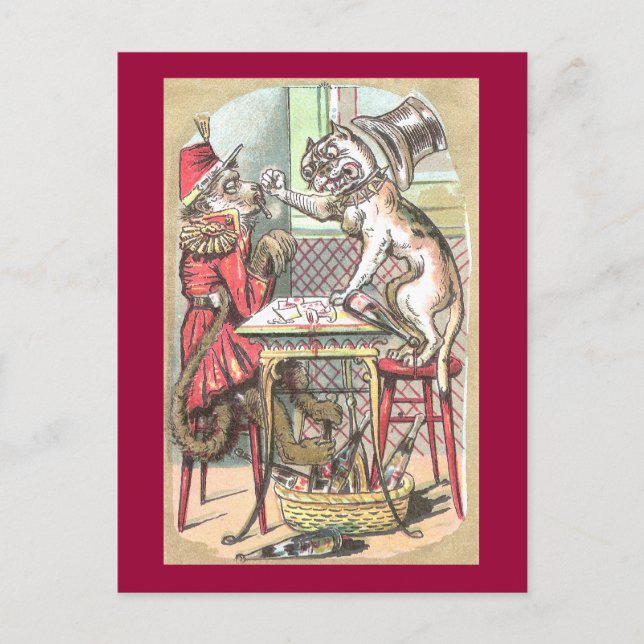 Postale Chien-tête de carte de singe dit Bulldog (Devant)