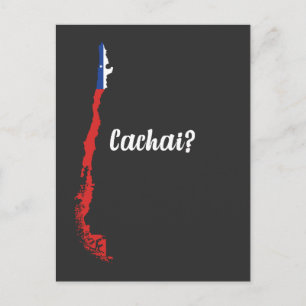 Postale Chili Cachai Amérique du Sud Carte Drapeau chilien