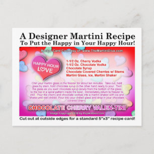Postale Chocolat Cherry Valentine Martini Recette Carte po