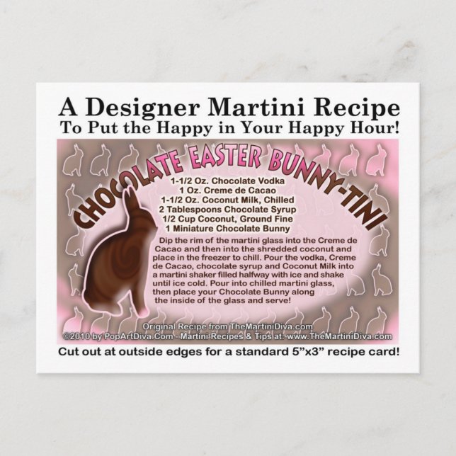 Postale Chocolat Lapin de Pâques - Carte de Recette Tini M (Devant)