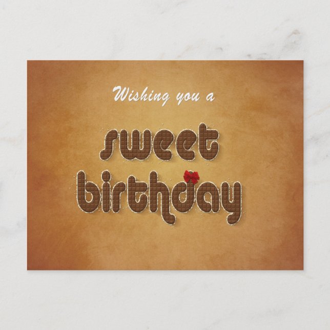Postale Chocolat sucré désir d'anniversaire - Carte postal (Devant)