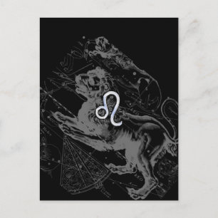 Postale Chrome Comme Leo Zodiac Constellation Carte Heveli