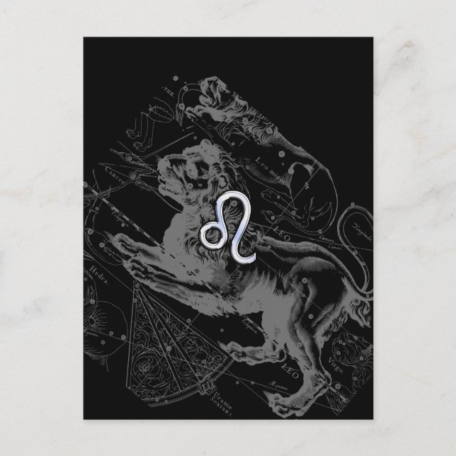 Postale Chrome Comme Leo Zodiac Constellation Carte Heveli (Devant)