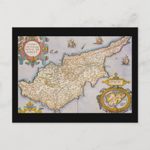 Postale Chypre carte antique monde gravure