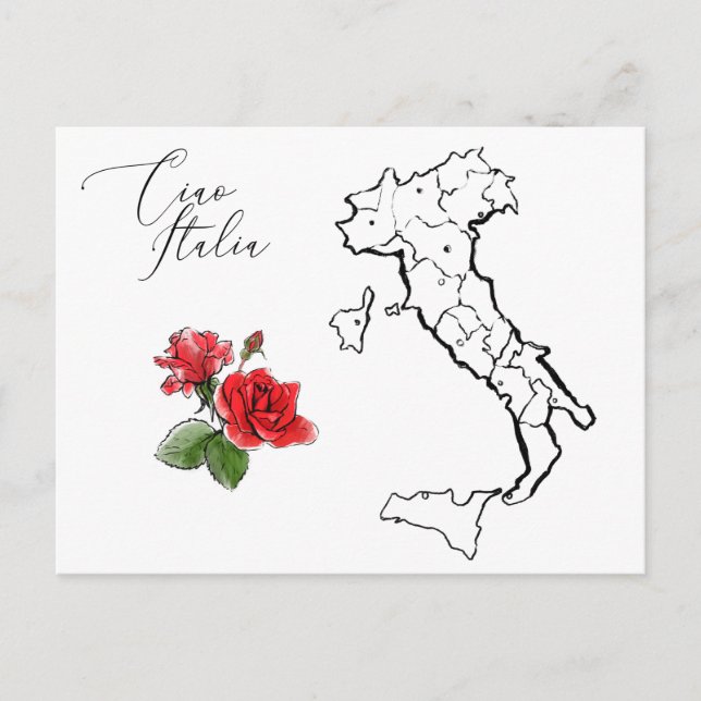 Postale *~* Ciao Italia Carte de la langue italienne Itali (Devant)