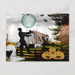 Postale *~* Cimetière Éffrayant MARCHE CARTE HALLOWEEN MOR