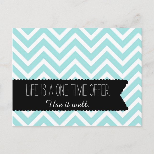 Postale Citation Blue Chevron LIFE - Motivation - Carte po (Devant)