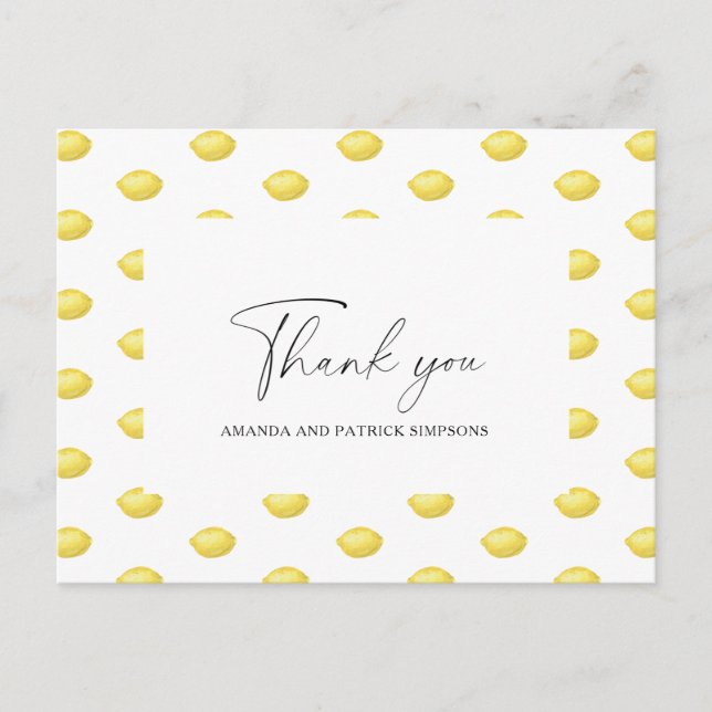 Postale Citron - Carte de remerciement de mariage (Devant)