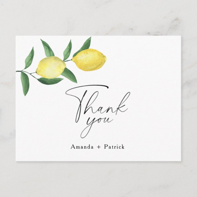 Postale Citron - carte de remerciement pour enterrement de (Devant)