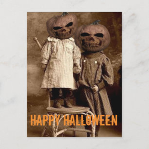 Postale Citrouille déplaisant Head Kids Halloween Carte po