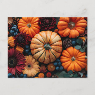 Postale citrouilles et feuilles de la carte de voeux d'aut