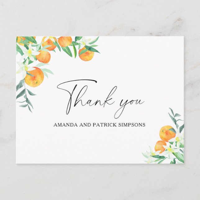 Postale Citrus - Carte de remerciement de mariage (Devant)