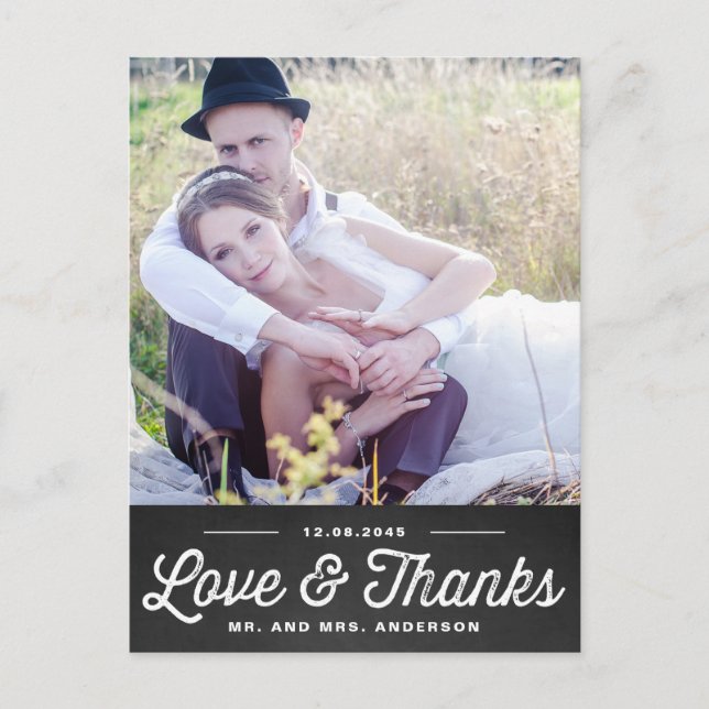 POSTALE CLASSEUR RUSTIQUE | CARTE POSTCARD MERCI MARIAGE (Devant)