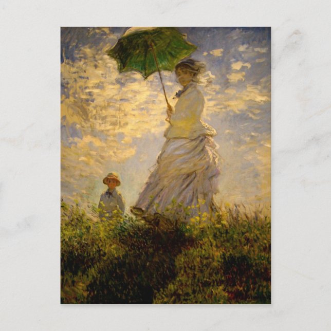Postale Claude Monet - Femme avec Parasol (1875) Carte pos (Devant)