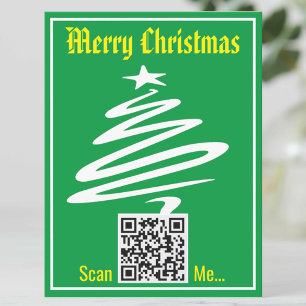 Postale Code QR sur une carte de Noël