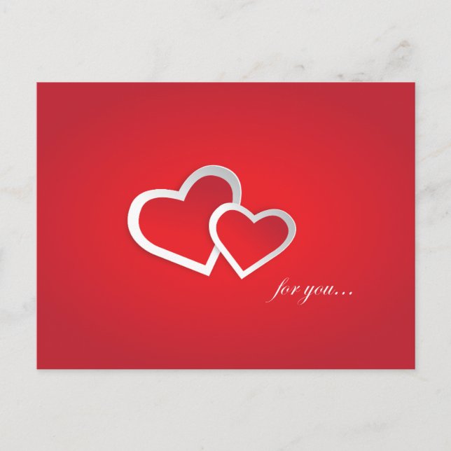Postale Coeurs rouges romantiques : Pour vous carte postal (Devant)