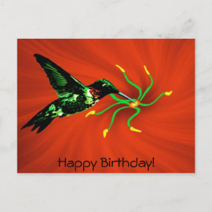 Postale Colibri de la carte d'anniversaire du ciel