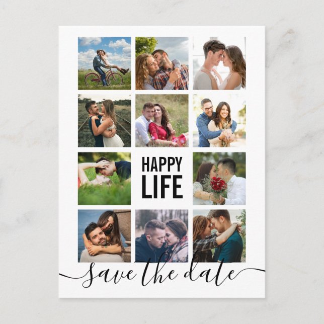 Postale Collection photo moderne Enregistrer la date Carte (Devant)