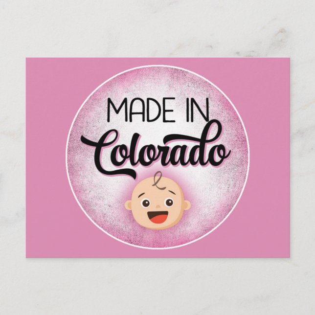 Postale Colorado Baby Funny Pink Nouvelle Fille Carte Post (Devant)
